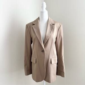 COS Single-Breasted Blazer Jacket Button-Front Workwear Formal Tan Khaki Coat